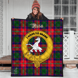 Scottish Riddell Clan Tartan Quilt - Crest Gold Style Scottish Plaid Tartan Plaid