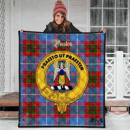 Scottish Preston Clan Tartan Quilt - Crest Gold Style Scottish Plaid Tartan Plaid