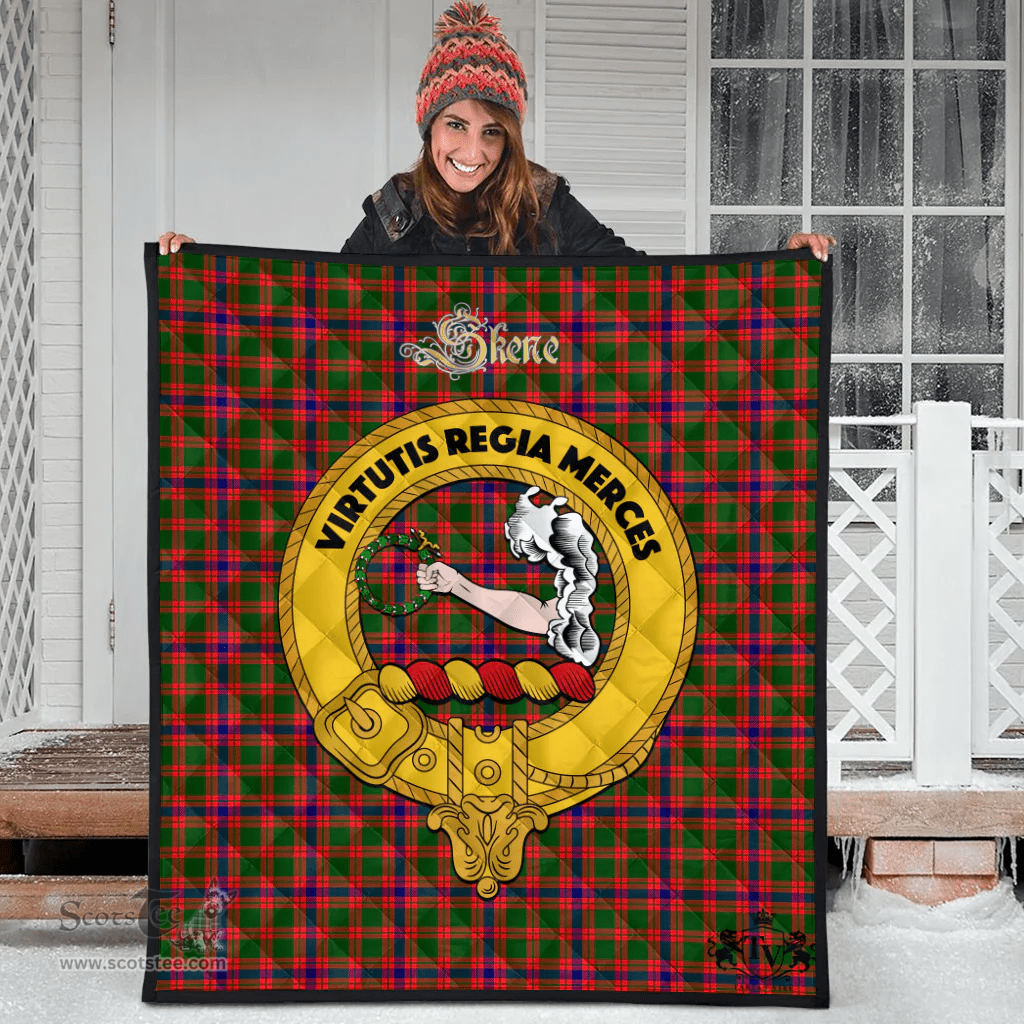 Scottish Skene Modern Clan Tartan Quilt - Crest Gold Style Scottish Plaid Tartan Plaid
