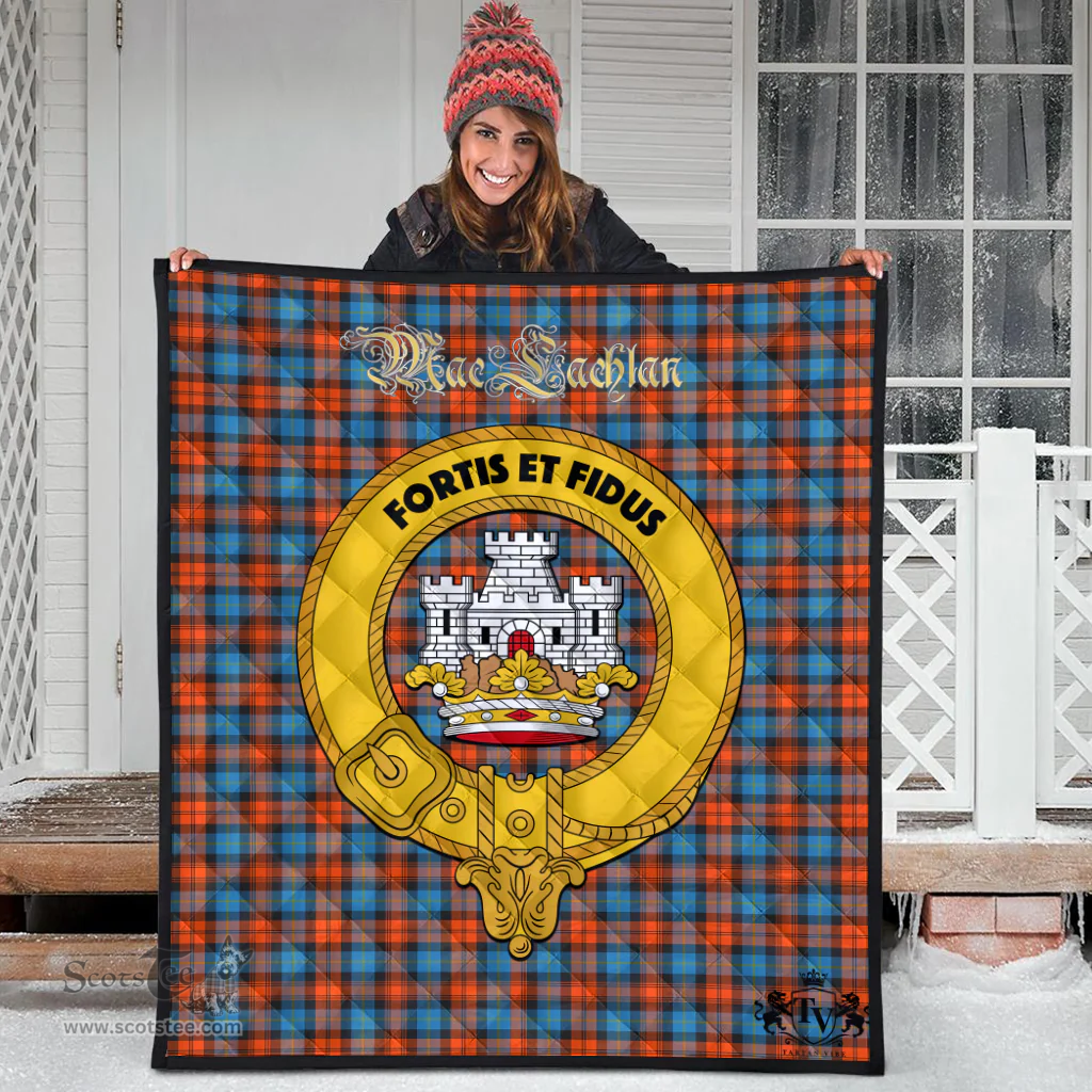 Scottish MacLachlan Ancient Clan Tartan Quilt - Crest Gold Style Scottish Plaid Tartan Plaid