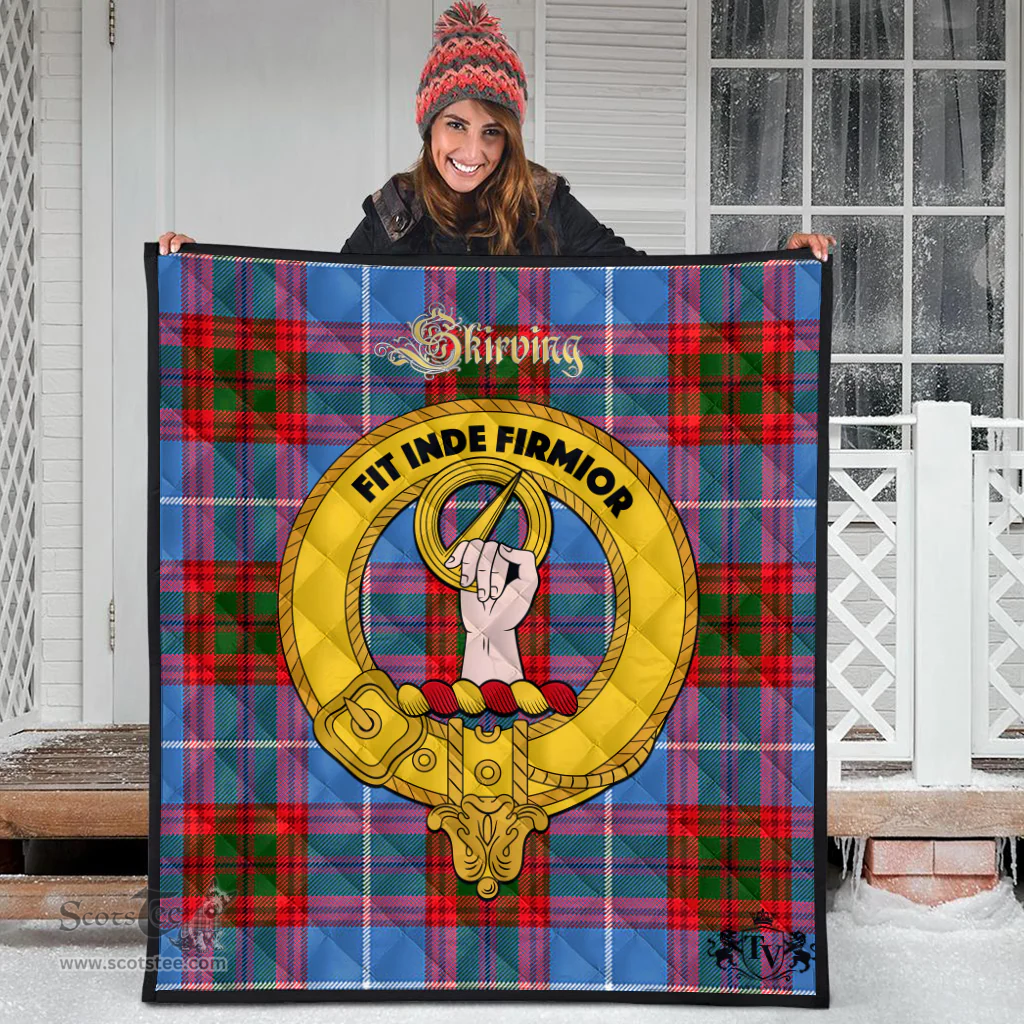 Scottish Skirving Clan Tartan Quilt - Crest Gold Style Scottish Plaid Tartan Plaid