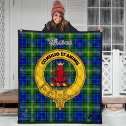 Scottish Maitland Clan Tartan Quilt - Crest Gold Style Scottish Plaid Tartan Plaid