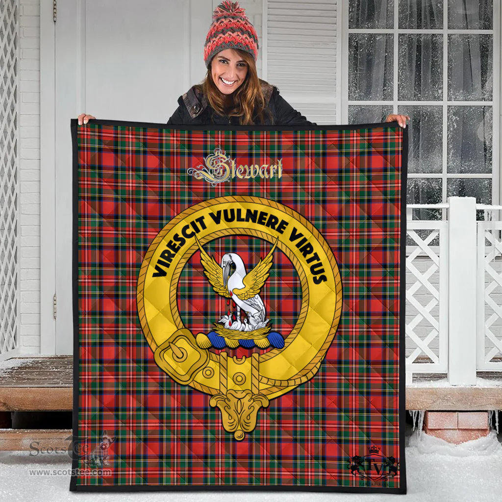 Scottish Stewart Royal Modern Clan Tartan Quilt - Crest Gold Style Scottish Plaid Tartan Plaid