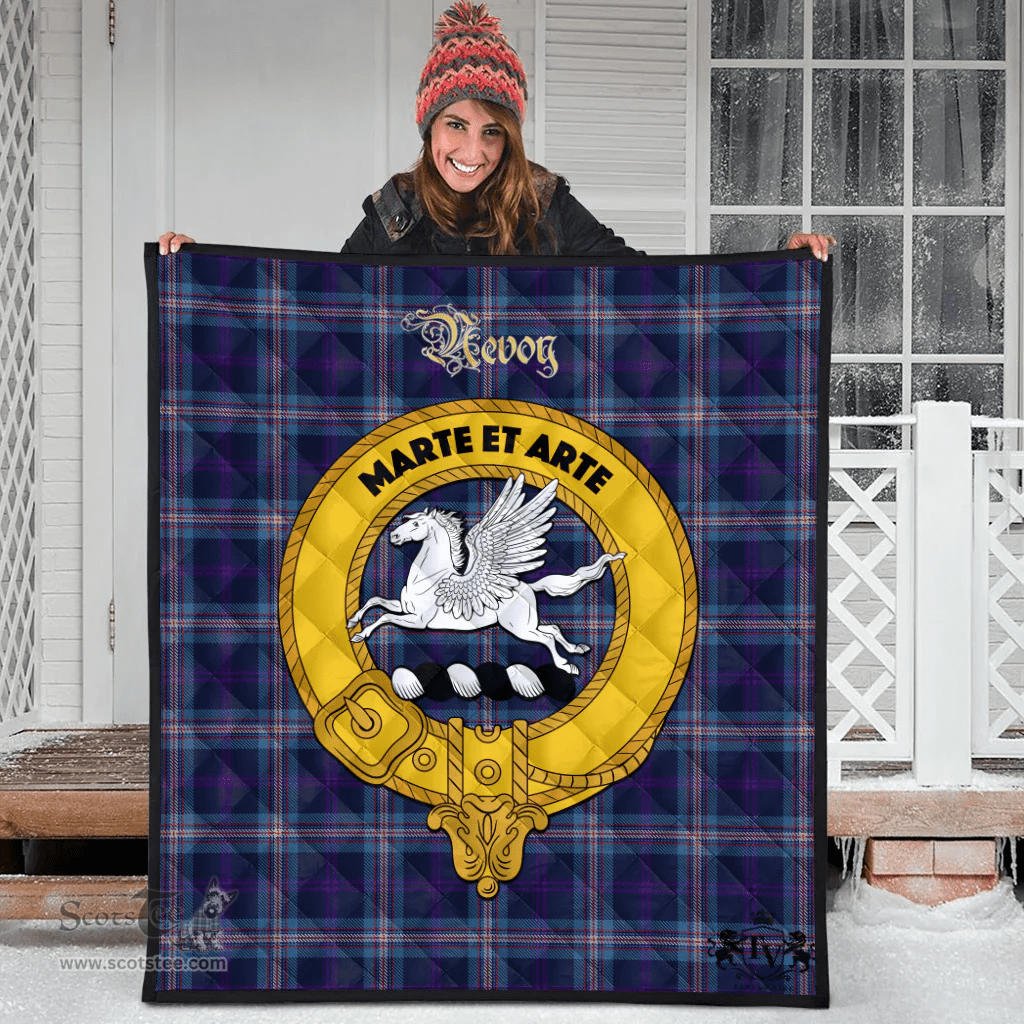 Scottish Nevoy Clan Tartan Quilt - Crest Gold Style Scottish Plaid Tartan Plaid