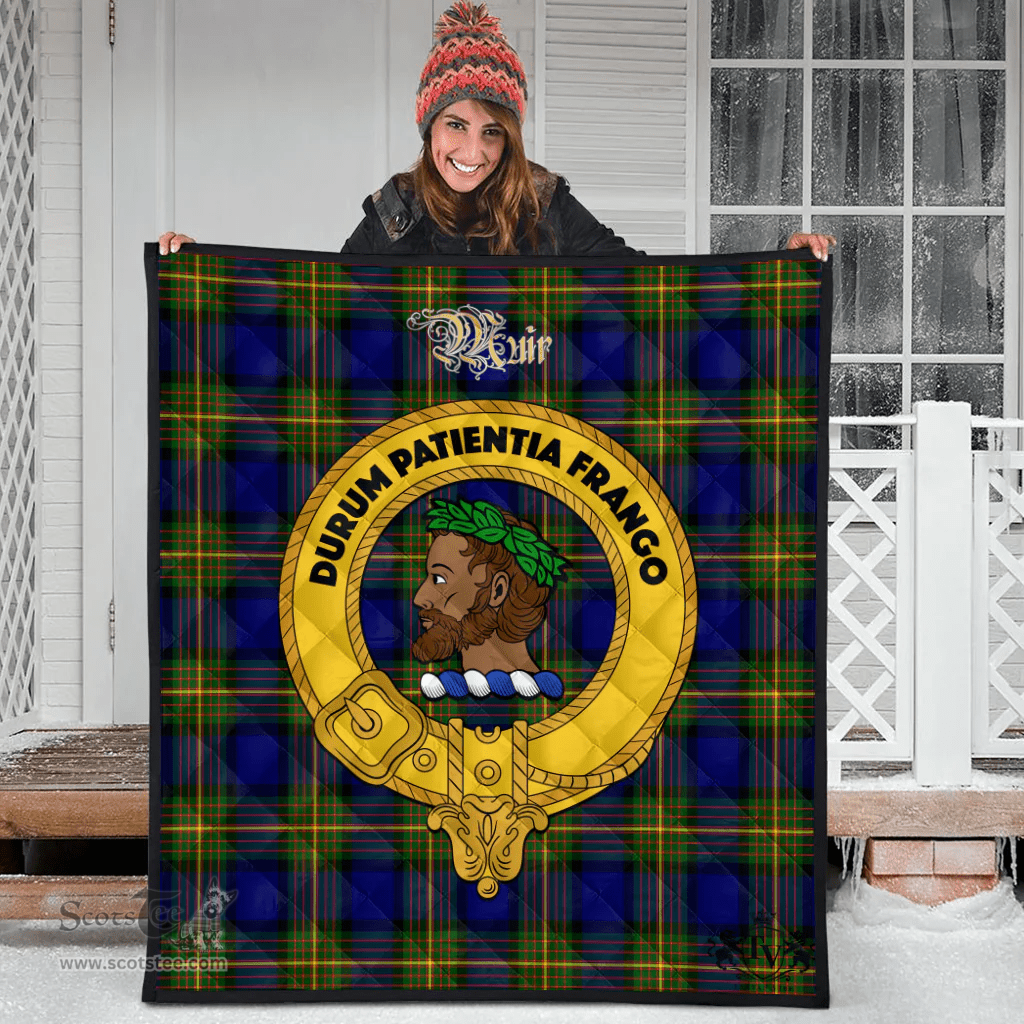 Scottish Muir Clan Tartan Quilt - Crest Gold Style Scottish Plaid Tartan Plaid