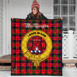 Scottish MacNaughton Modern Clan Tartan Quilt - Crest Gold Style Scottish Plaid Tartan Plaid