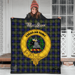 Scottish MacLaren Modern Clan Tartan Quilt - Crest Gold Style Scottish Plaid Tartan Plaid