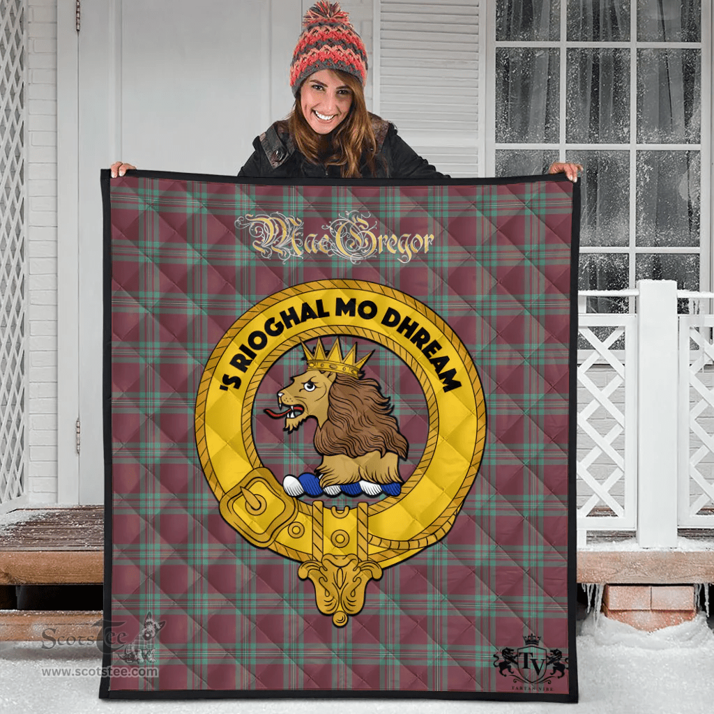 Scottish MacGregor Hunting Ancient Clan Tartan Quilt - Crest Gold Style Scottish Plaid Tartan Plaid