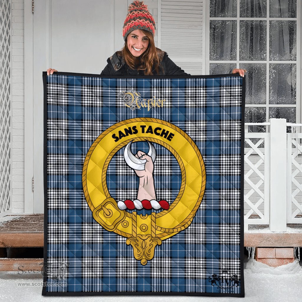 Scottish Napier Modern Clan Tartan Quilt - Crest Gold Style Scottish Plaid Tartan Plaid