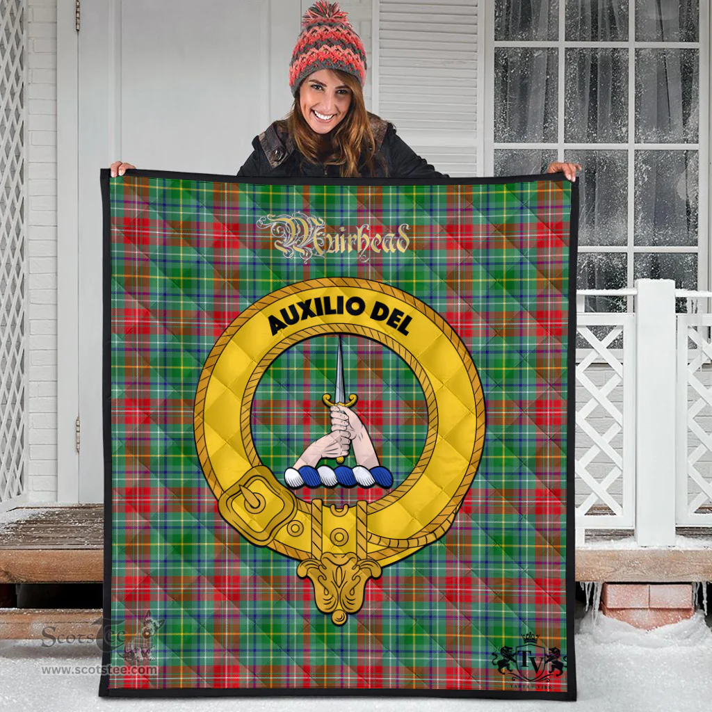 Scottish Muirhead Clan Tartan Quilt - Crest Gold Style Scottish Plaid Tartan Plaid