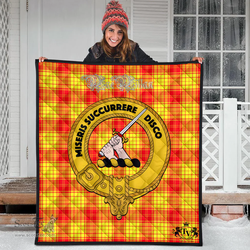 Scottish MacMillan Clan Tartan Quilt - Crest Gold Style Scottish Plaid Tartan Plaid