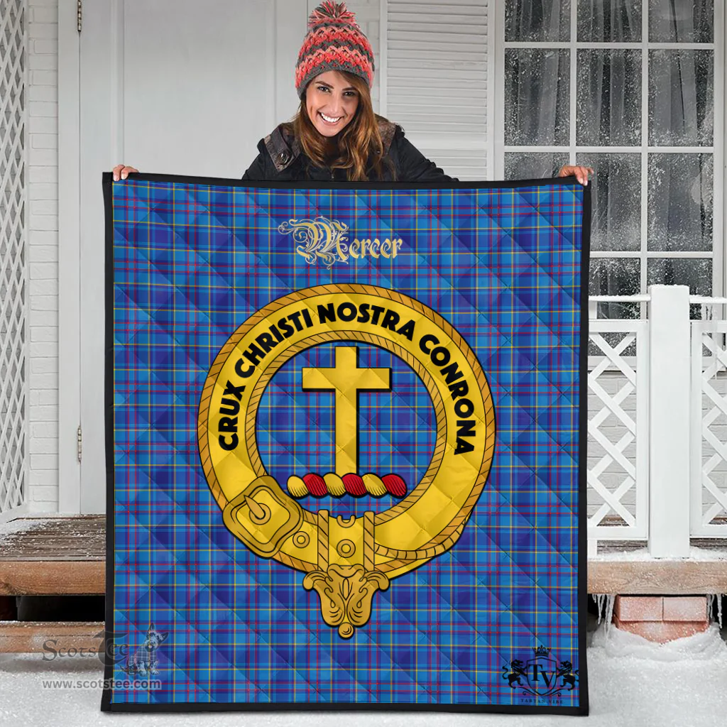 Scottish Mercer Modern Clan Tartan Quilt - Crest Gold Style Scottish Plaid Tartan Plaid