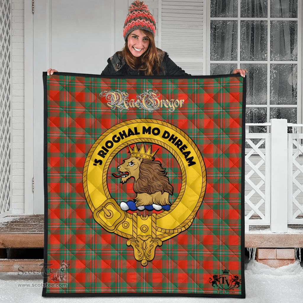 Scottish MacGregor Ancient Clan Tartan Quilt - Crest Gold Style Scottish Plaid Tartan Plaid