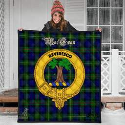 Scottish MacEwan Clan Tartan Quilt - Crest Gold Style Scottish Plaid Tartan Plaid