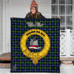 Scottish MacNeil of Barra Modern Clan Tartan Quilt - Crest Gold Style Scottish Plaid Tartan Plaid