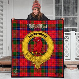 Scottish MacNicol of Scorrybreac Clan Tartan Quilt - Crest Gold Style Scottish Plaid Tartan Plaid