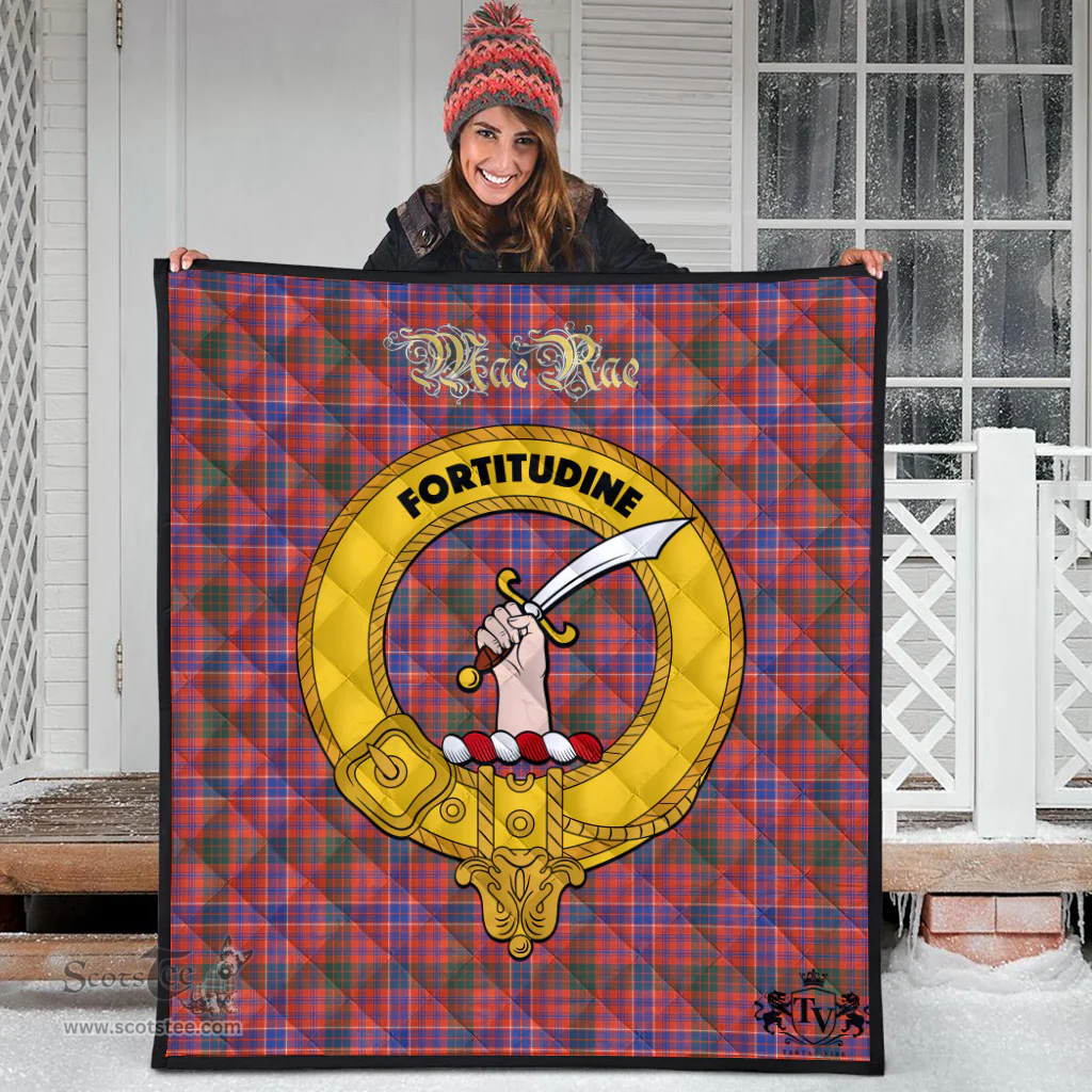 Scottish MacRae Ancient Clan Tartan Quilt - Crest Gold Style Scottish Plaid Tartan Plaid