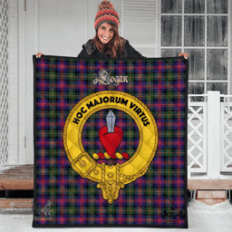 Scottish Logan Modern Clan Tartan Quilt - Crest Gold Style Scottish Plaid Tartan Plaid
