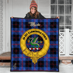 Scottish Maule Clan Tartan Quilt - Crest Gold Style Scottish Plaid Tartan Plaid