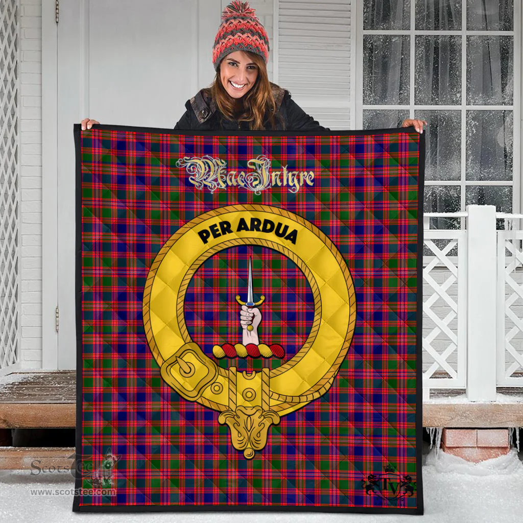 Scottish MacIntyre Modern Clan Tartan Quilt - Crest Gold Style Scottish Plaid Tartan Plaid
