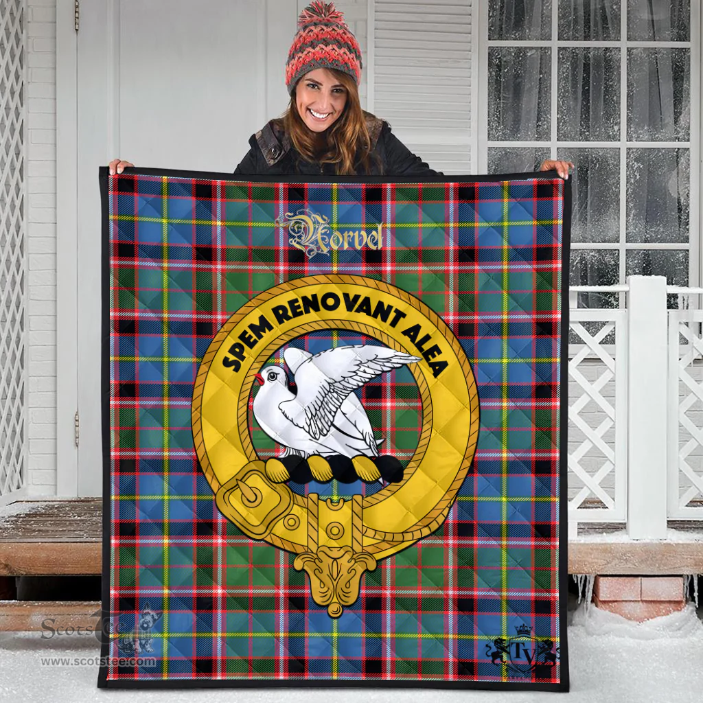 Scottish Norvel Clan Tartan Quilt - Crest Gold Style Scottish Plaid Tartan Plaid