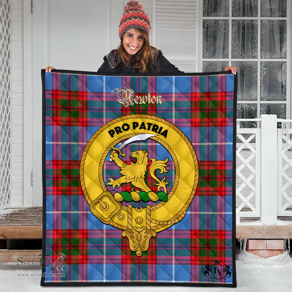 Scottish Newton Clan Tartan Quilt - Crest Gold Style Scottish Plaid Tartan Plaid
