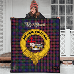 Scottish MacDonald Modern Clan Tartan Quilt - Crest Gold Style Scottish Plaid Tartan Plaid