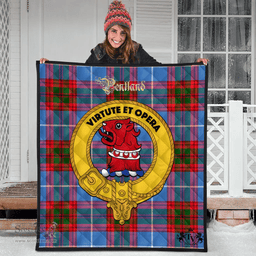 Scottish Pentland Clan Tartan Quilt - Crest Gold Style Scottish Plaid Tartan Plaid