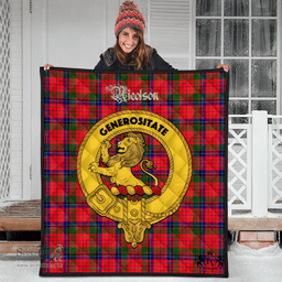 Scottish Nicolson Modern Clan Tartan Quilt - Crest Gold Style Scottish Plaid Tartan Plaid