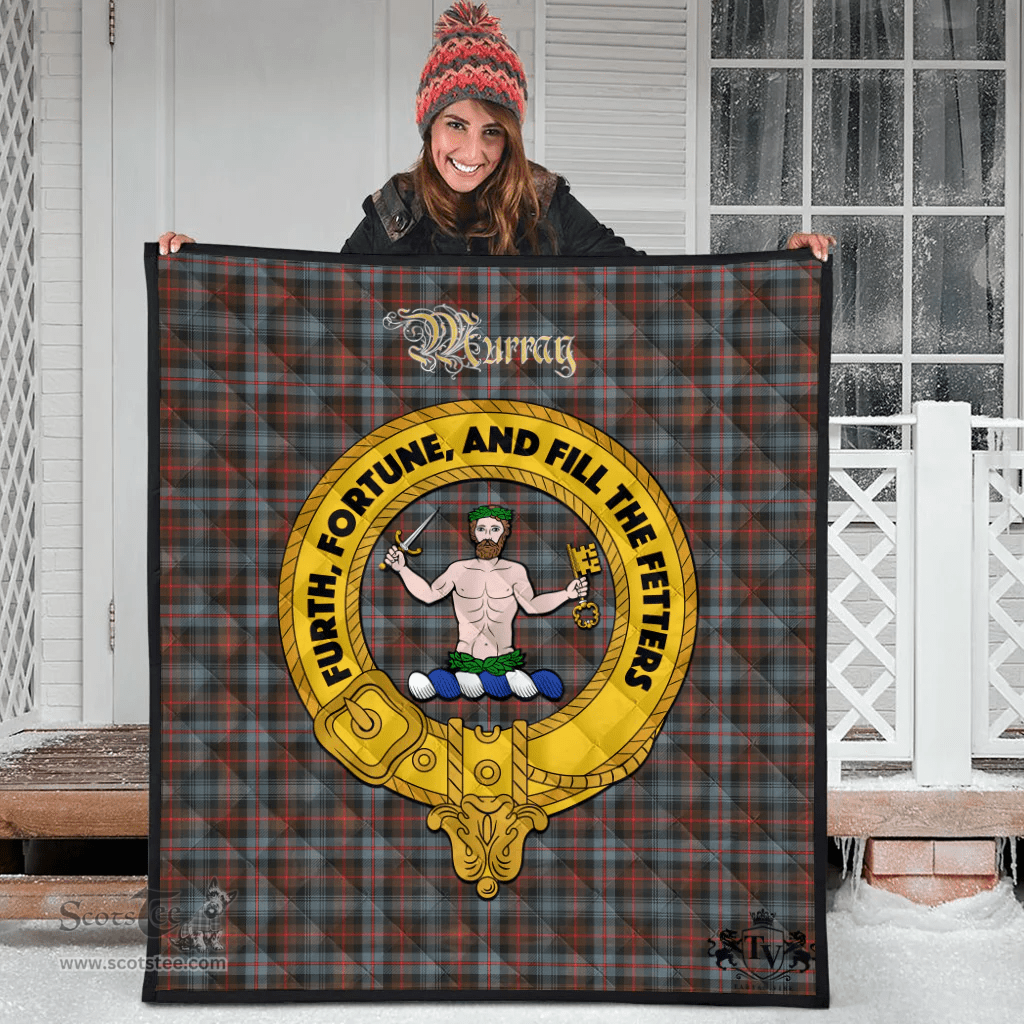 Scottish Murray of Atholl Weathered Clan Tartan Quilt - Crest Gold Style Scottish Plaid Tartan Plaid