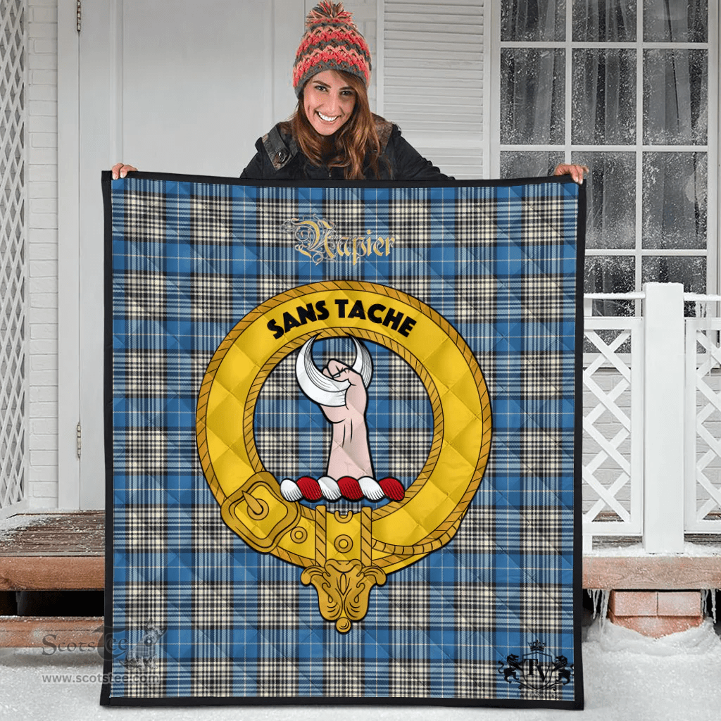 Scottish Napier Ancient Clan Tartan Quilt - Crest Gold Style Scottish Plaid Tartan Plaid