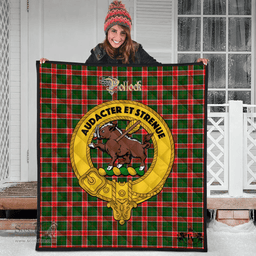 Scottish Pollock Modern Clan Tartan Quilt - Crest Gold Style Scottish Plaid Tartan Plaid