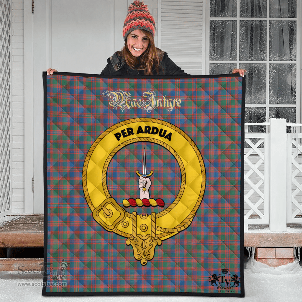 Scottish MacIntyre Ancient Clan Tartan Quilt - Crest Gold Style Scottish Plaid Tartan Plaid