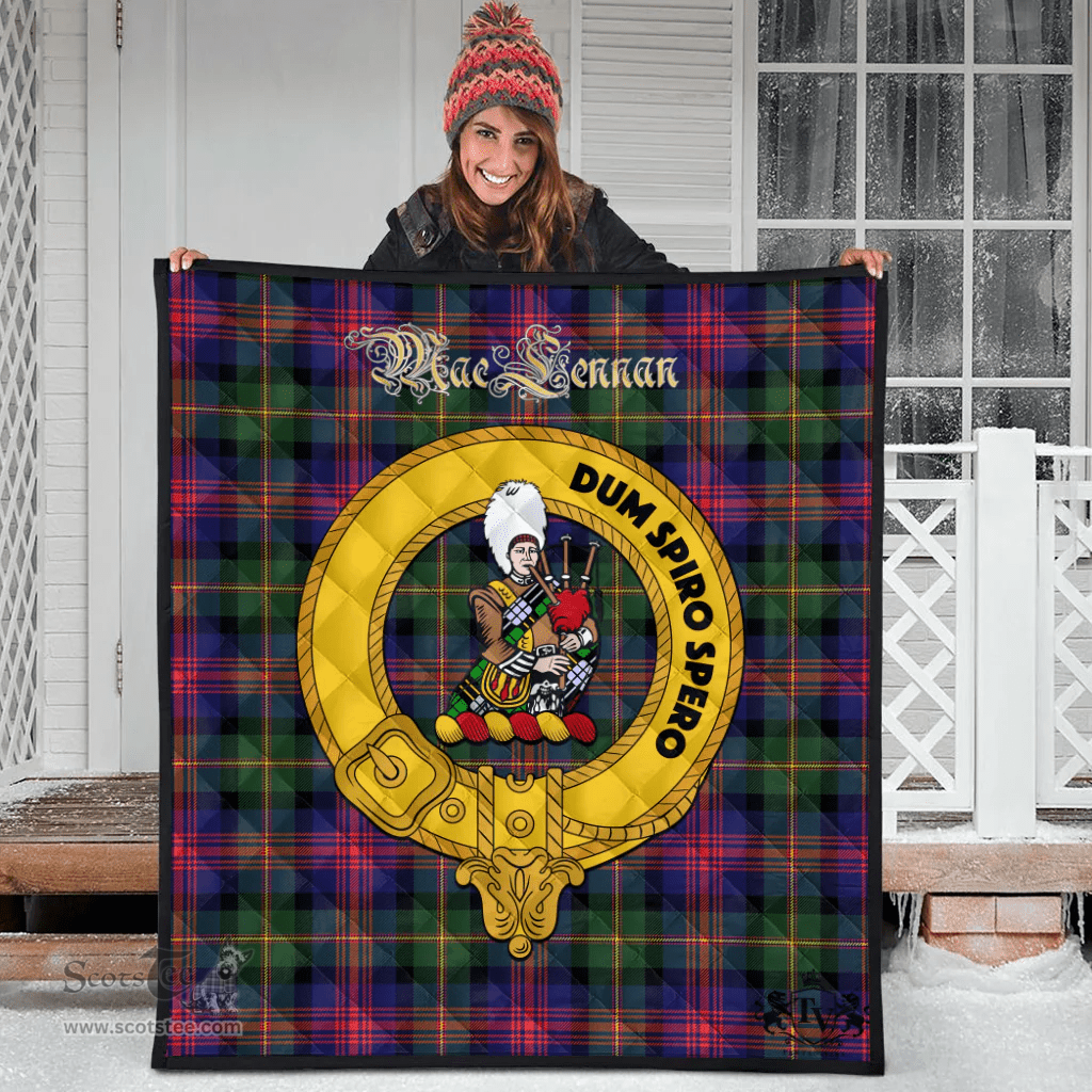 Scottish MacLennan Clan Tartan Quilt - Crest Gold Style Scottish Plaid Tartan Plaid