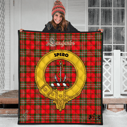 Scottish Langlands Clan Tartan Quilt - Crest Gold Style Scottish Plaid Tartan Plaid
