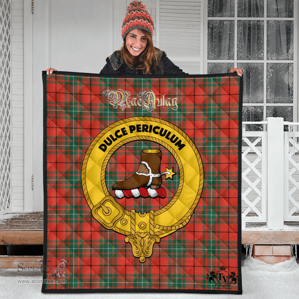 Scottish MacAulay Ancient Clan Tartan Quilt - Crest Gold Style Scottish Plaid Tartan Plaid