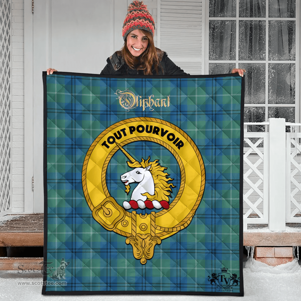 Scottish Oliphant Ancient Clan Tartan Quilt - Crest Gold Style Scottish Plaid Tartan Plaid