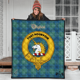 Scottish Oliphant Ancient Clan Tartan Quilt - Crest Gold Style Scottish Plaid Tartan Plaid