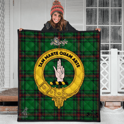 Scottish Logie Clan Tartan Quilt - Crest Gold Style Scottish Plaid Tartan Plaid