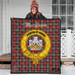 Scottish MacLachlan Weathered Clan Tartan Quilt - Crest Gold Style Scottish Plaid Tartan Plaid
