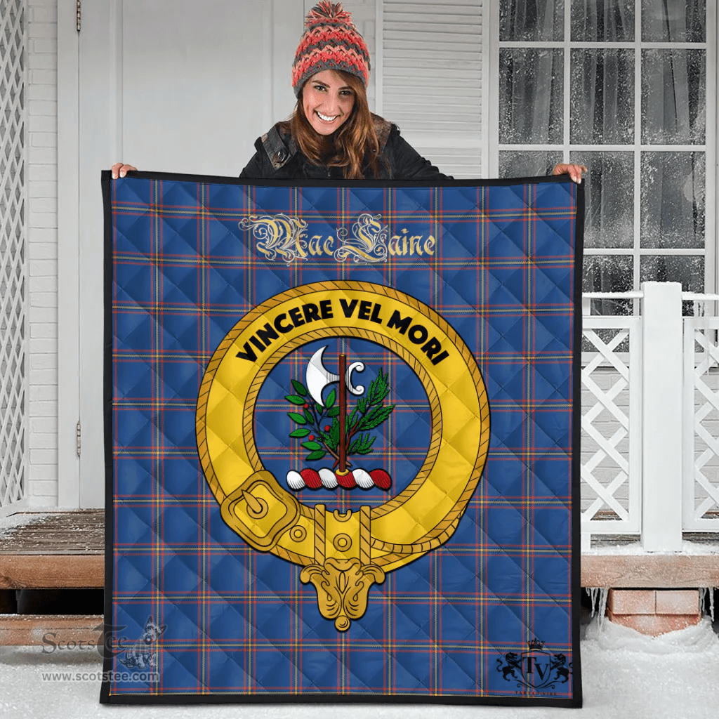 Scottish MacLaine of Loch Buie Hunting Ancient Clan Tartan Quilt - Crest Gold Style Scottish Plaid Tartan Plaid