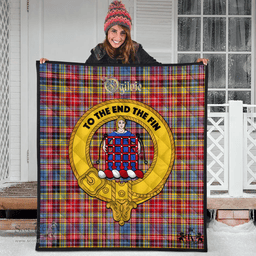 Scottish Ogilvie of Airlie Ancient Clan Tartan Quilt - Crest Gold Style Scottish Plaid Tartan Plaid