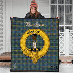 Scottish MacLellan Ancient Clan Tartan Quilt - Crest Gold Style Scottish Plaid Tartan Plaid