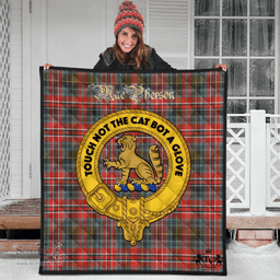 Scottish MacPherson Weathered Clan Tartan Quilt - Crest Gold Style Scottish Plaid Tartan Plaid