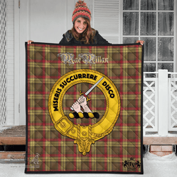 Scottish MacMillan Old Weathered Clan Tartan Quilt - Crest Gold Style Scottish Plaid Tartan Plaid