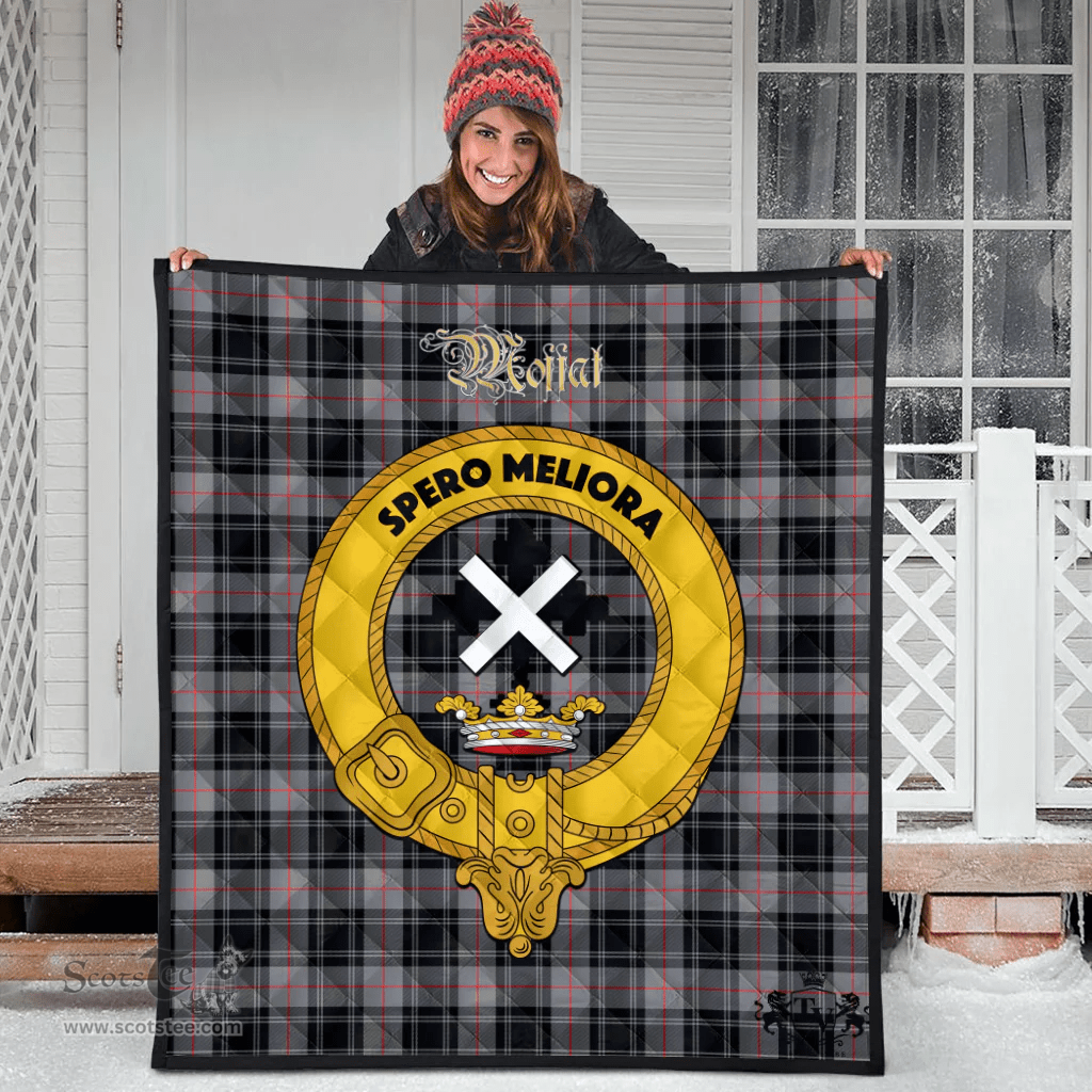 Scottish Moffat Modern Clan Tartan Quilt - Crest Gold Style Scottish Plaid Tartan Plaid