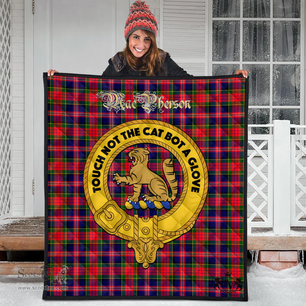 Scottish MacPherson Modern Clan Tartan Quilt - Crest Gold Style Scottish Plaid Tartan Plaid