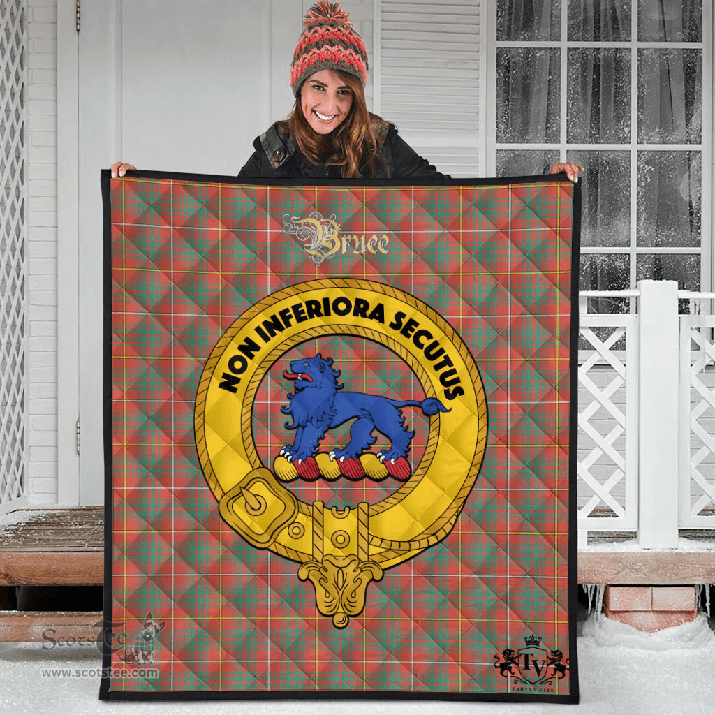 Scottish Bruce Ancient Clan Tartan Quilt - Crest Gold Style Scottish Plaid Tartan Plaid
