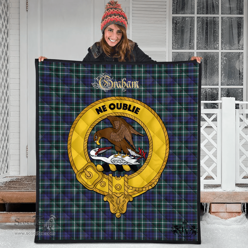 Scottish Graham of Montrose Modern Clan Tartan Quilt - Crest Gold Style Scottish Plaid Tartan Plaid