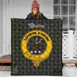 Scottish Davidson Tulloch Dress Clan Tartan Quilt - Crest Gold Style Scottish Plaid Tartan Plaid